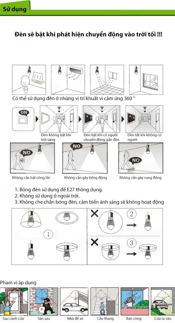 bóng đèn cảm biến chuyển động