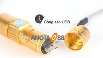 Chi tiết đèn pin mini Q5 sạc USB