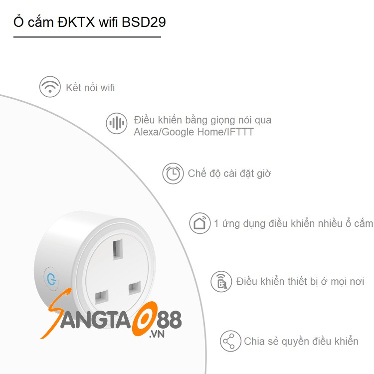 Ổ cắm ĐKTX wifi BSD29