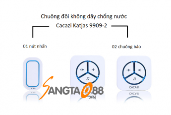Chuông đôi không dây chống nước Cacazi Katjas 9909-2