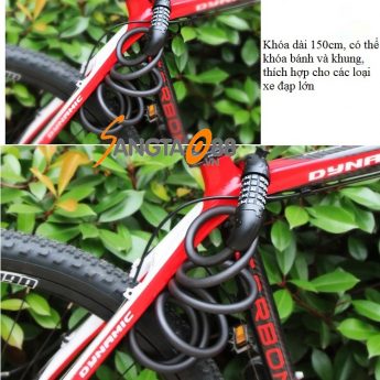 Khóa dây mật khẩu chống trộm xe đạp 150cm